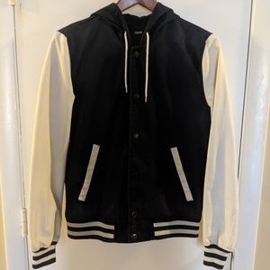 ASOS Varsity Jacket With Hood - Medium - Navy